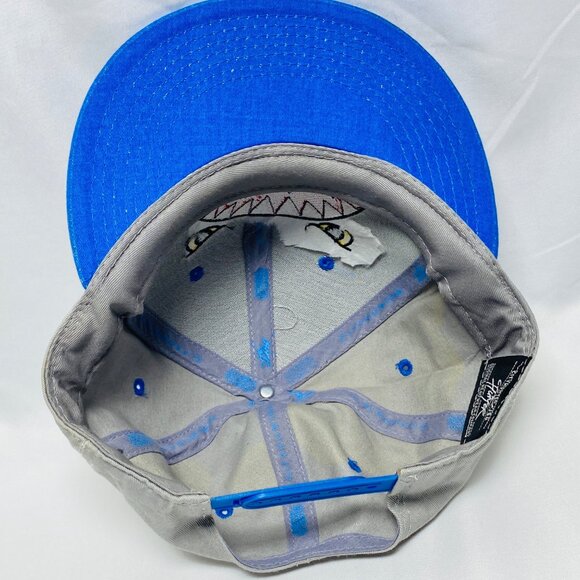 City Hunter USA Hat Gray & Blue Shark Adjustable Snapback Trucker Cap - Picture 11 of 11